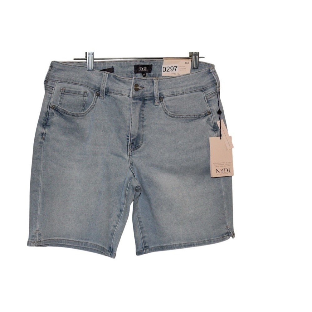 NYDJ Ella Bermuda Shorts Womens 10P Petite Light‎ Wash Stretch Denim Jean